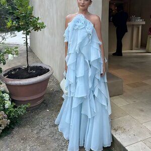 AJE Pandorea Layered Maxi Dress--Silver blue